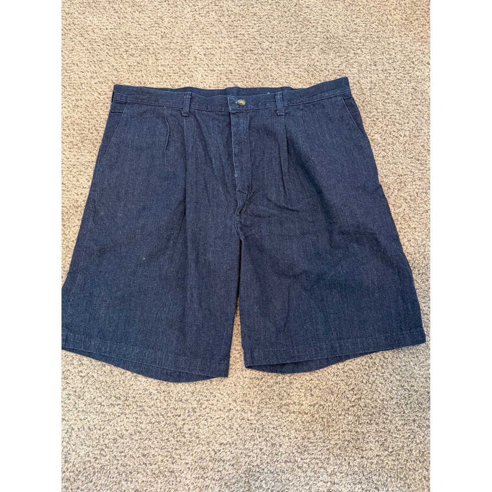 Timber Creek by Wrangler Mens Pleated Denim‎ Shorts Indigo Blue Size 40 49310DS